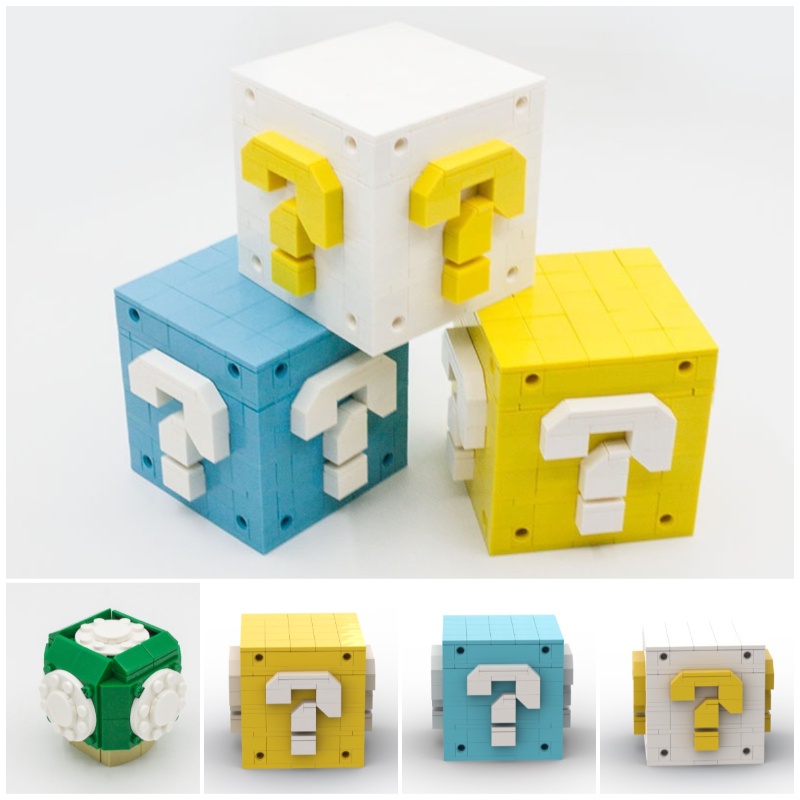 Mario Mystery Cube Plastik Abs, Kotak Mainan Koleksi, Tersedia Variasi Kuning Dan Hijau