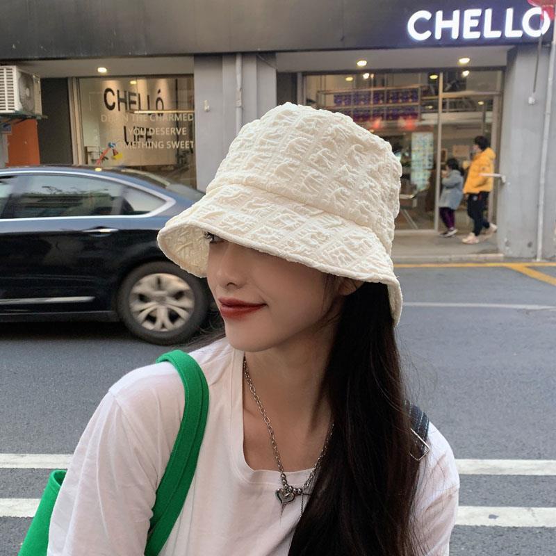 Topi Nelayan Seersucker Lipit Versi Korea Mode Sederhana