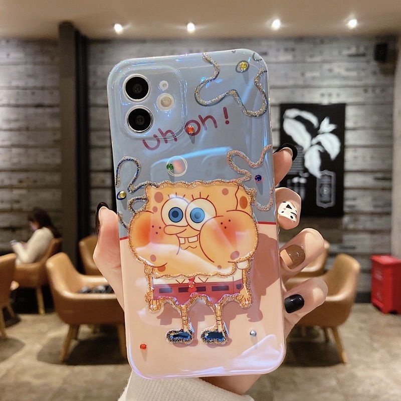 IPHONE Spons Berlian Imitasi Bayi Menjatuhkan Gel Desain Ponsel Case Kompatibel Dengan Iphone12 13 14 11 Pro Max X Xs Max Xr Ffdrc