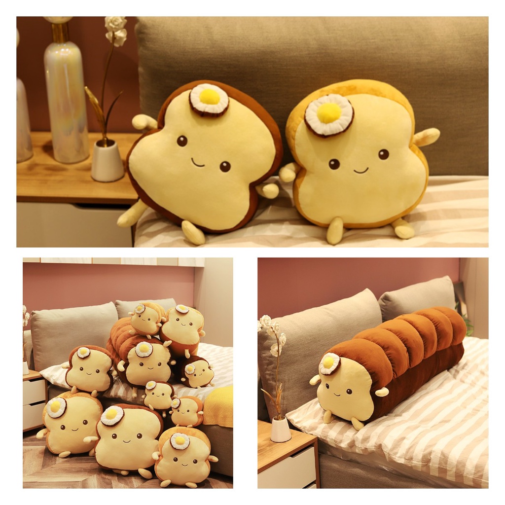 Fluffy Toast Slice Pillow Bagus Untuk Dekorasi Rumah Dan Kenyamanan