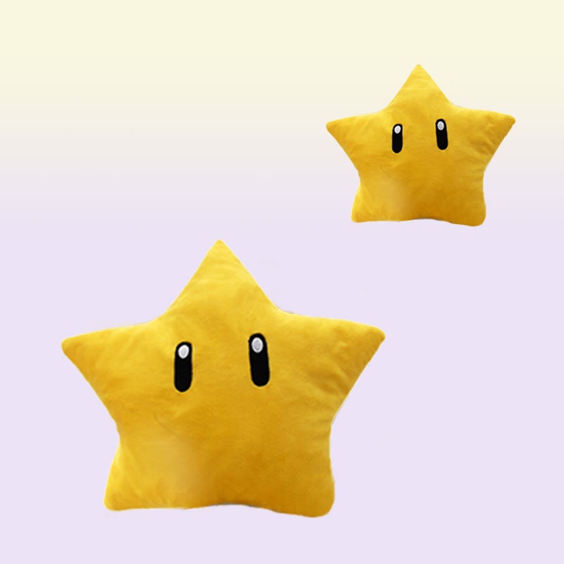 30 cm Super Mario Yellow Star Mainan Mewah PP Katun Nap Bantal Dekorasi Huggable