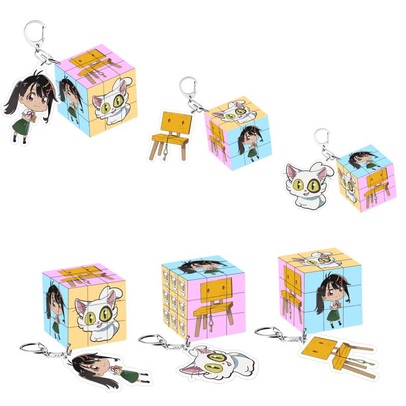 Suzume noTojimari UV Dicetak Tiga Lapis Magic Cube ABS Aksesori Mainan DIY