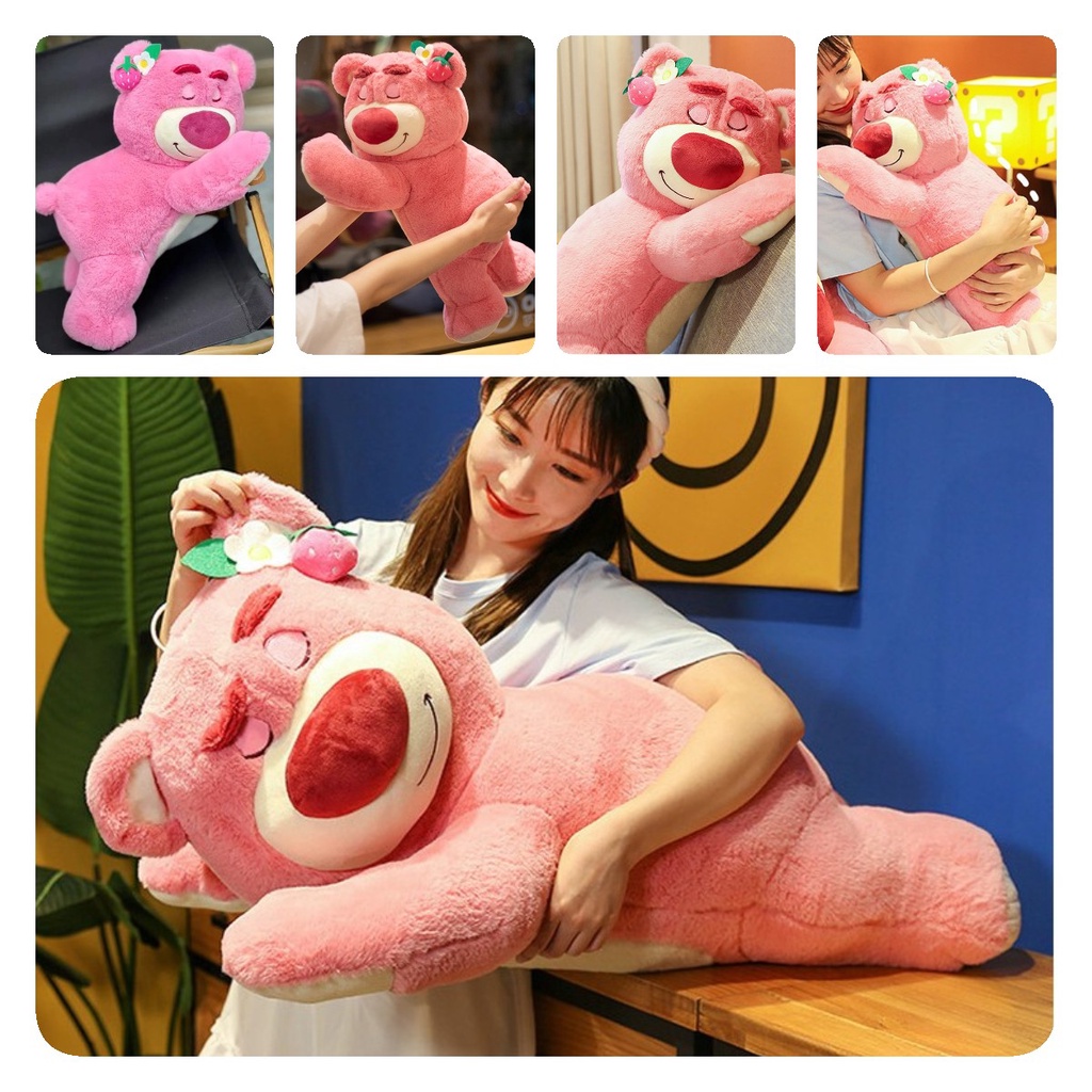 Mainan Plushie Beruang Strawberry Besar Dan Cuddly Untuk Anak Tinggi 35cm