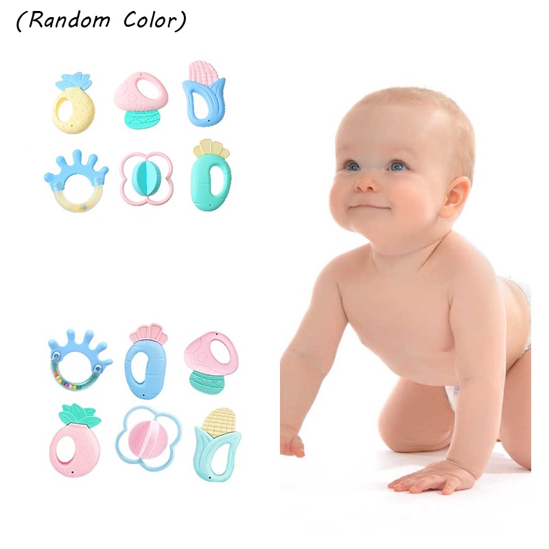 Mainan Teethers Handbells Gabungan Empuk Untuk Bayi Tahan Panas