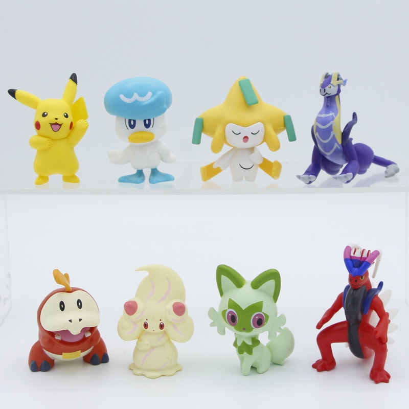 Boneka Pikachu Pokemon Mini Koleksi Set Isi 8pcs Tinggi 5cm Pajangan Statis Non Listrik