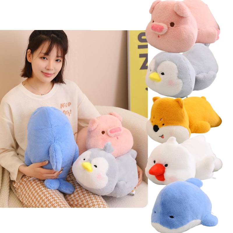 Mainan Plushie Penghangat Hati, Pinguin, Corgi, Babi, Ayam, Dan Lumba Hadiah Yang Sempurna Untuk Anak