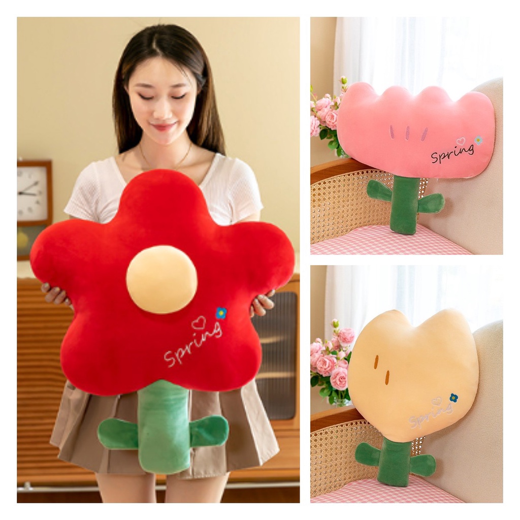 Bantal Mainan Mewah Bunga Tulip Warna-Warni Untuk Dekorasi Kamar Anak 45cm /60cm