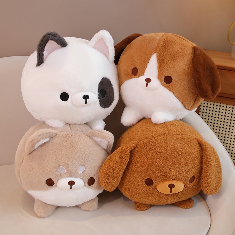 Lembut Dan Cuddly Puppy Squad Plushie Untuk Pecinta Hewan Peliharaan Pendek Mewah Dengan Isian Katun Pp, Cocok Untuk Tidur Dan Menghibur Pilih Satu Dari 4peranakan 30x25cm/40x35cm