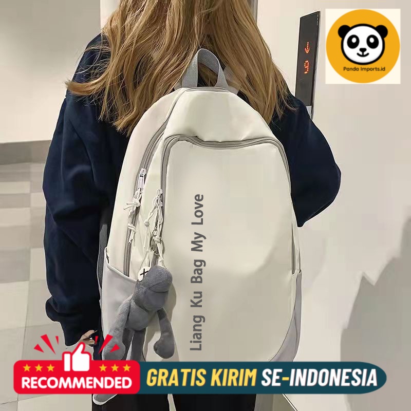 Tas Ransel Wanita Versi Korea bagasi besar kapasitas untuk pria dan wanita, sekolah menengah berbaga