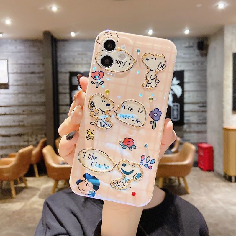 IPHONE Lem Tetes Casing Ponsel Desain Snoopy Putih Kompatibel Dengan Iphone12 13 14 11 Pro Max X Xs Max Xr Fgdrf