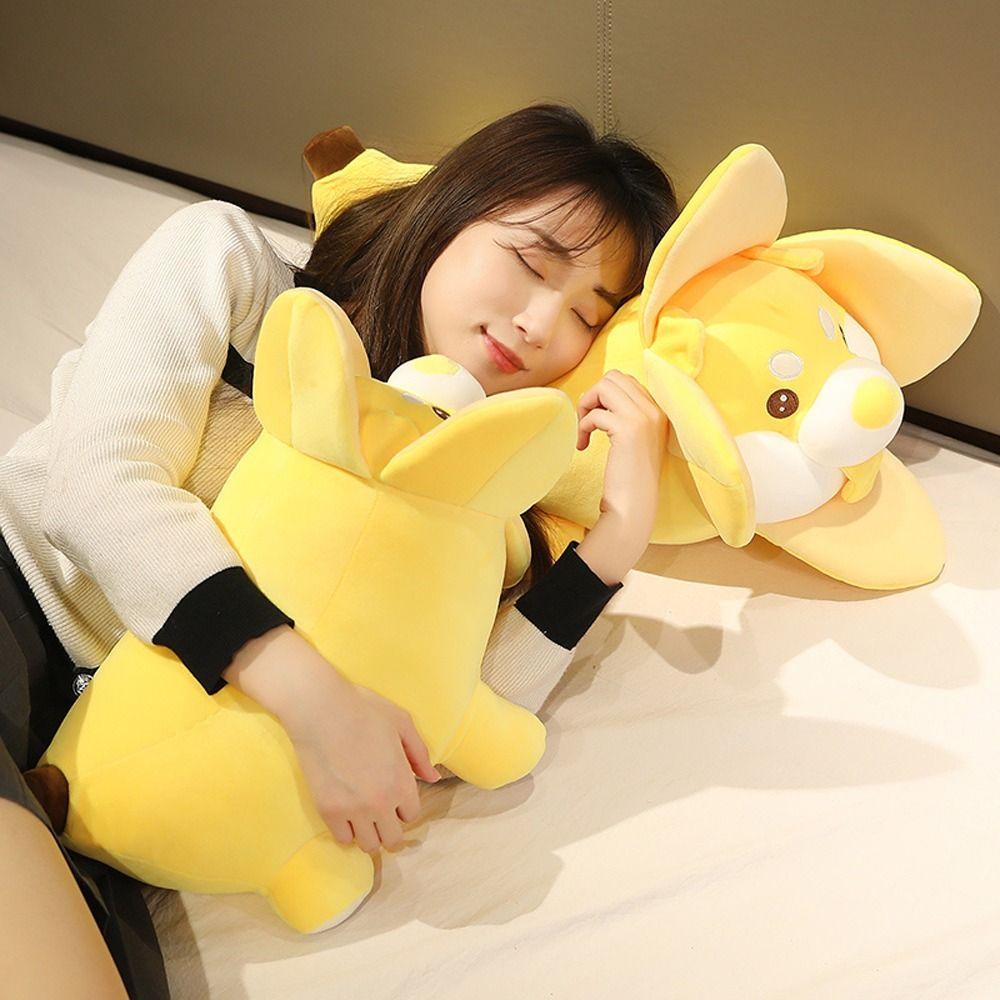 60 cm Banana Dog Mainan Mewah Anak Bantal Tidur Lembut Hadiah Boneka Boneka Lucu Cushion