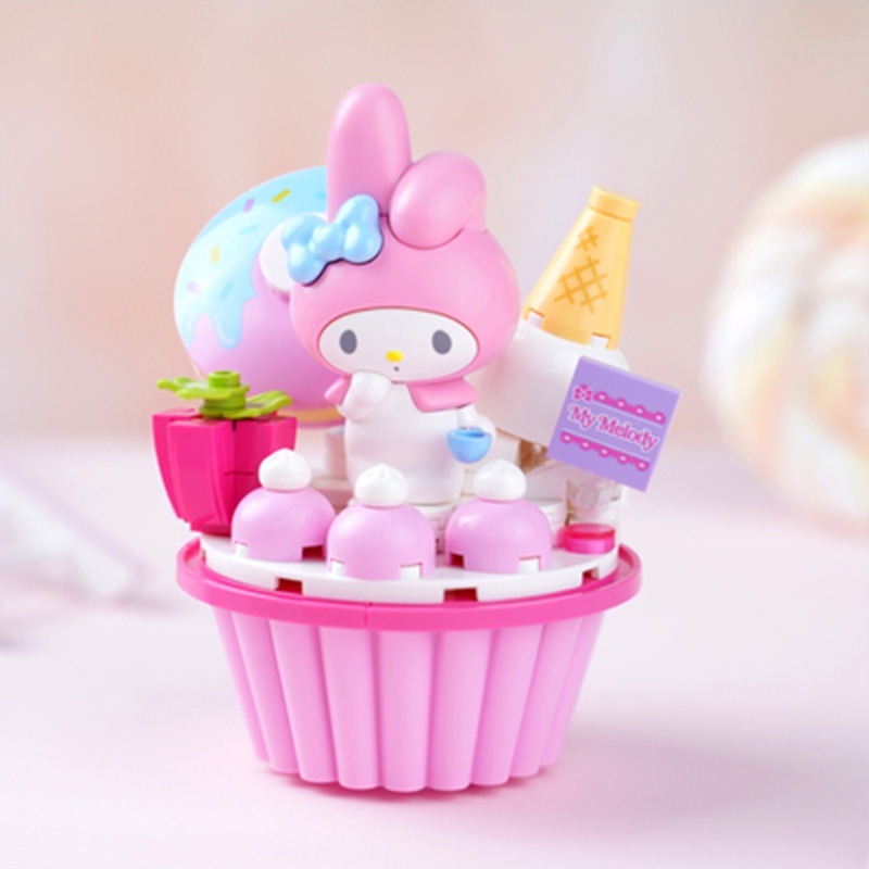 Sanrio Family Kuromi Melody Series Building Block Cake Cup Rakitan Mainan Hadiah