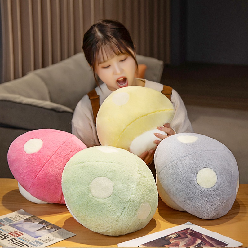 Plush Mushroom Stuffed Animal Bantal Bahan Plush Pendek Ultra-Lembut