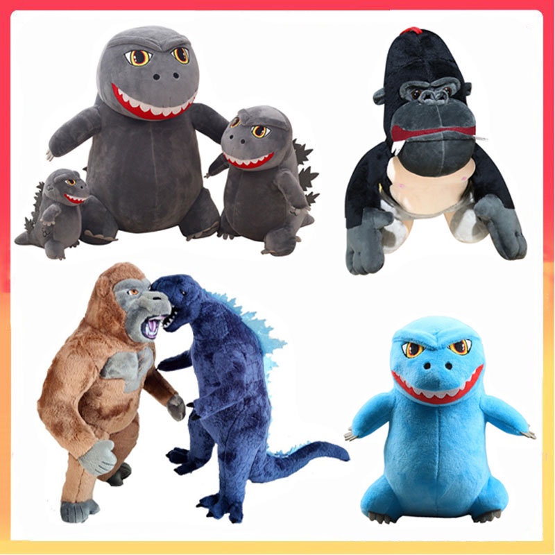 30cm/20cm Godzilla vs Kong Plush Toy Monster King Kong Boneka Boneka Lembut Monster Hadiah Lucu
