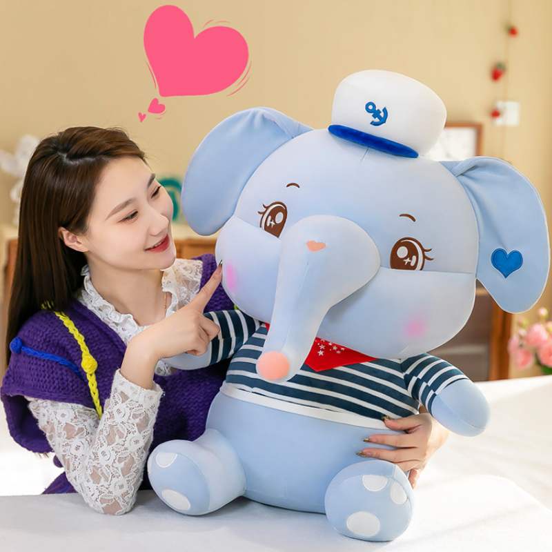 Boneka Plush Gajah Navy Bergaya Dan Chic Untuk Dekorasi Rumah Dan Kantor Anda