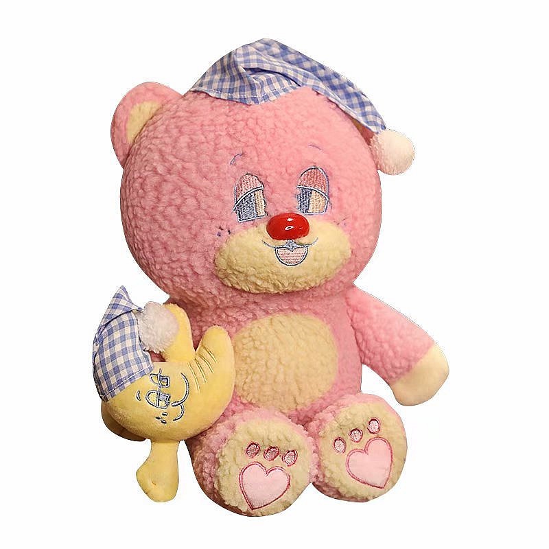 Sleepy Teddy Bear Dengan Bantal Bulan Untuk Waktu Tidur