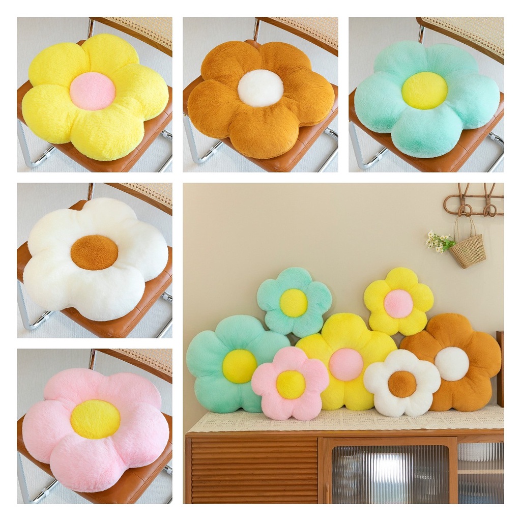 Fuzzy Blossom Cushion Bantal Lempar Krisan Nyaman Dan Warna Warni