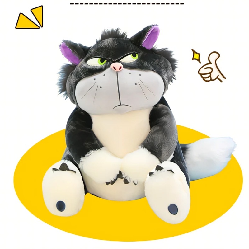 Lucife Cat Grey Mainan Boneka Binatang Plush Lembut Ideal Untuk Remaja 30 /45 /60 /80cm Kipas Dan