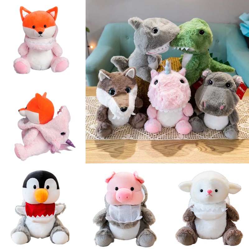 Cross-dressing Animal Lucu Mainan Mewah Pinguin Rubah Pretender Boneka Hadiah Ulang Tahun