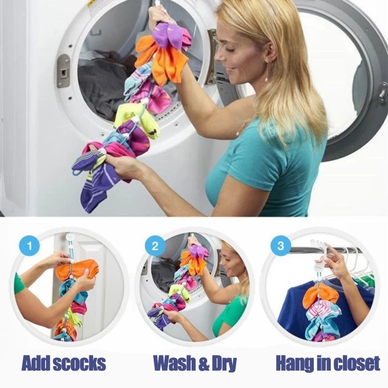 Socks Storage Organizer Adjustable Socks Drying Hanging Rope Rumah Portable Non-slip Socks Dry Hanger