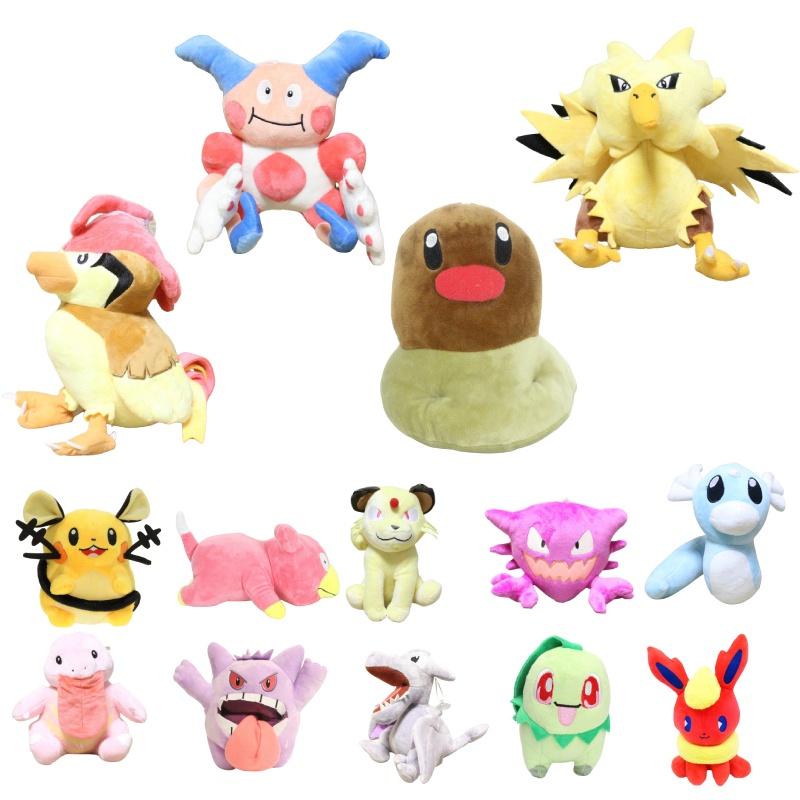 Plushies Adorable Pet Pikachu, Psyduck, Jigglypuff Lebih Dalam Bulu Pendek! 7&quot; Sampai Ukuran 16&quot; Tersedia!