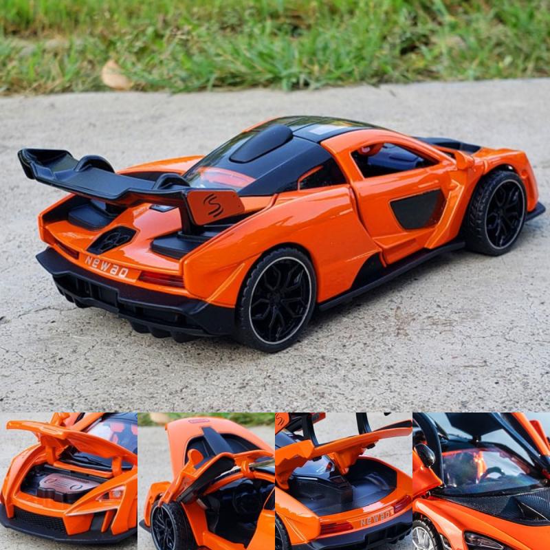 1:32 McLaren Senna Alloy Mobil Sport Metal Suara Dan Cahaya Tarik Kembali Mainan Hadiah