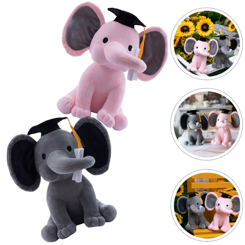 Boneka Plush Gajah Lembut Dan Cuddly Wisuda Sempurna Memento