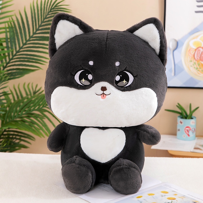 Bantal Boneka Kucing Hitam Lembut Dan Halus Kartun Plush Cocok Untuk Anak Pendamping Hebat Untuk Tidur Dan Santai