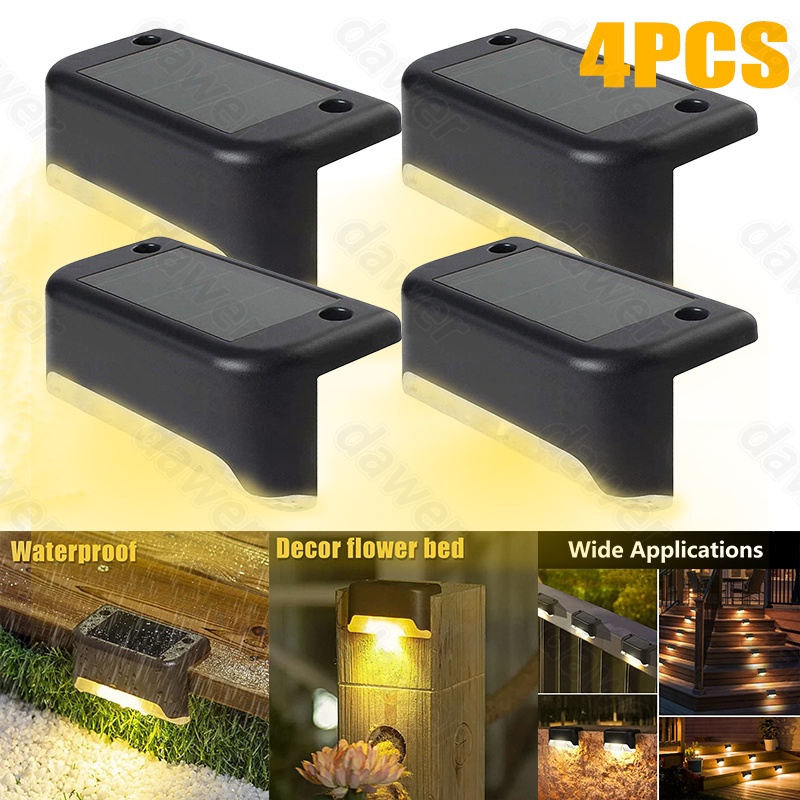 Solar Lamp Path Deck Outdoor Taman Lampu LED Tahan Air Balkon Pencahayaan Dekorasi Untuk Teras Tangga Pagar Solar Light Outdoors