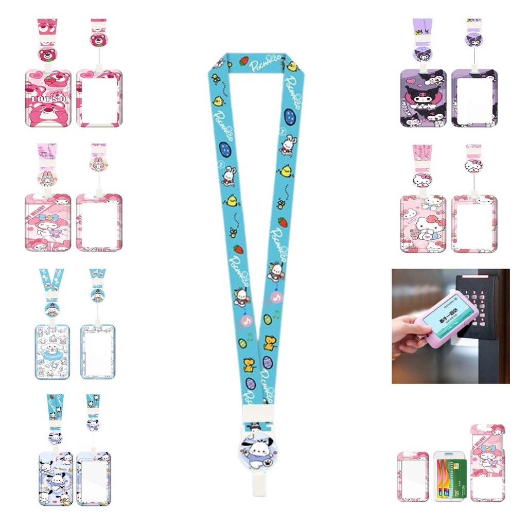 Case Id Bahan Plastik Trendy Dengan Lanyard Dapat Dibesarkan Untuk Digunakan Sehari-Hari