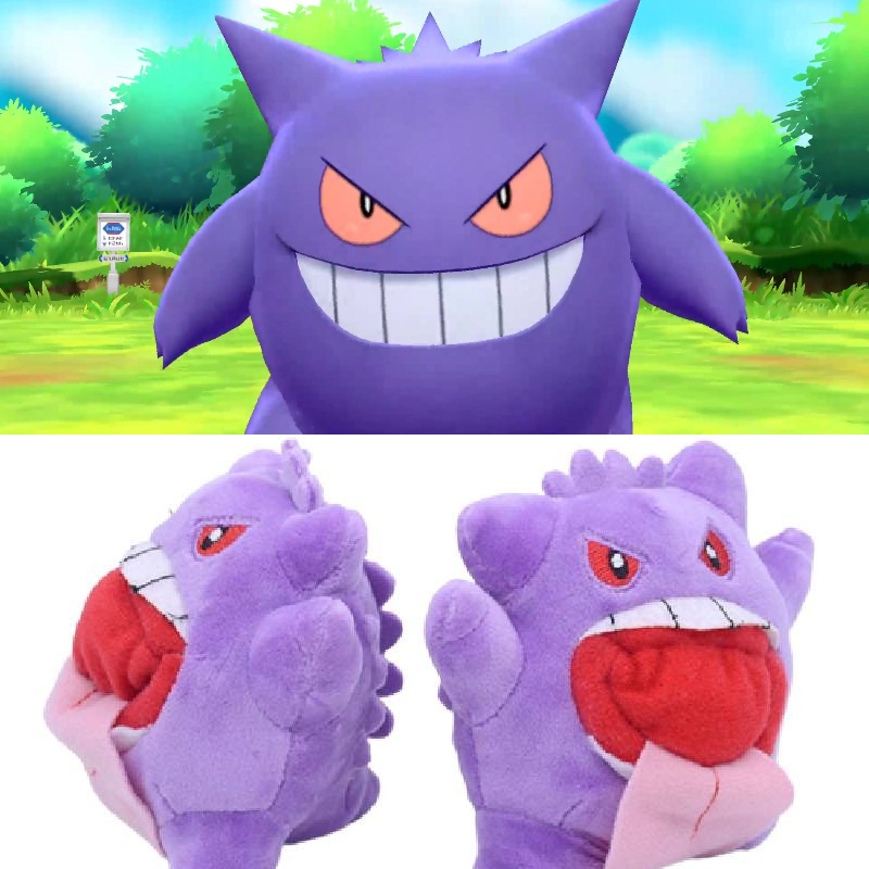 Serta Mainan Gengar Lembut Playful Dengan Fuzzy Mulut Elastis Dan Tekstur