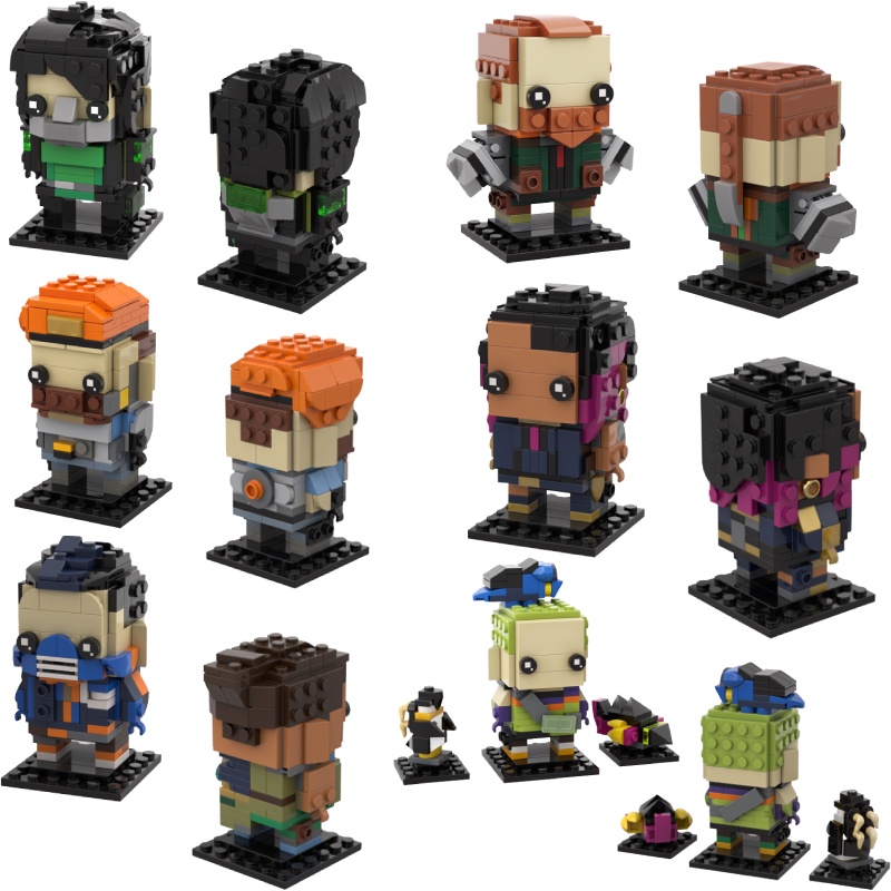 Customizable Gobricks Moc Fearless Kepala Akad Miniatur Figure Blok Bangunan