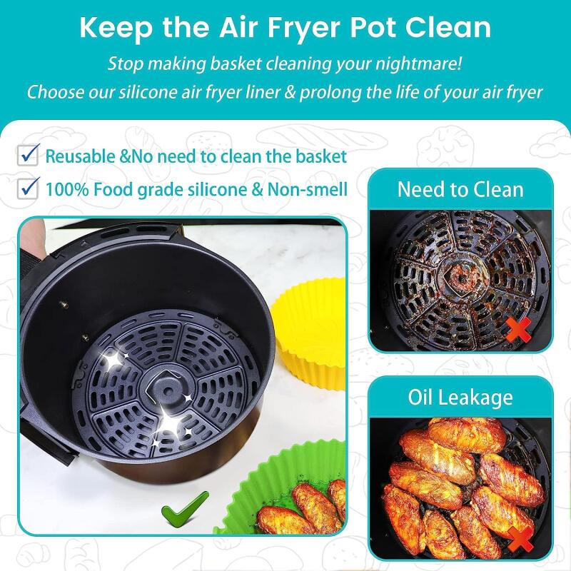 Air Fryer Oven Silicone Basket Pot Food Grade Aman Air Fryer Aksesoris Air Fryer Silicone Pan Cetakan Pengganti