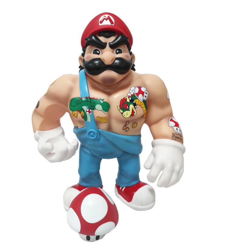 Muscle Mario Figure Mainan Ornamen Boneka Game Kipas Koleksi Dekorasi Anak Anak Hadiah