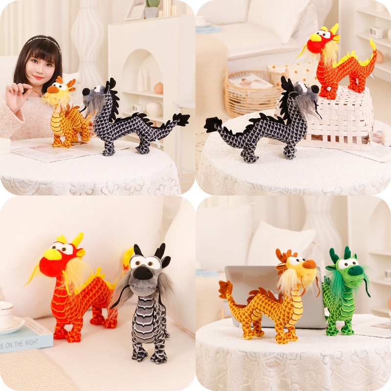 Exquisite Dragon Plushie Untuk Dekorasi Kamar Tidur Atau Ruang Tamu Anak-Anak, Tersedia Beberapa Warna