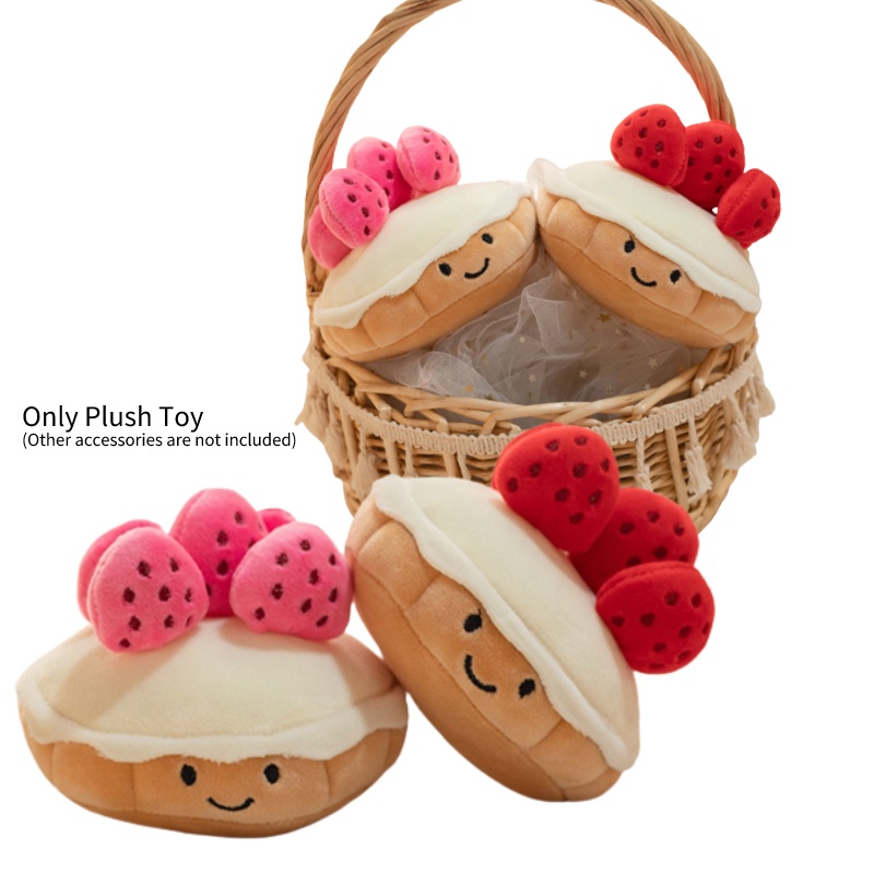 Mainan Plush Bentuk Kue Strawberry Manusia Hidup Untuk Waktu Santai Yang Menyenangkan Dan