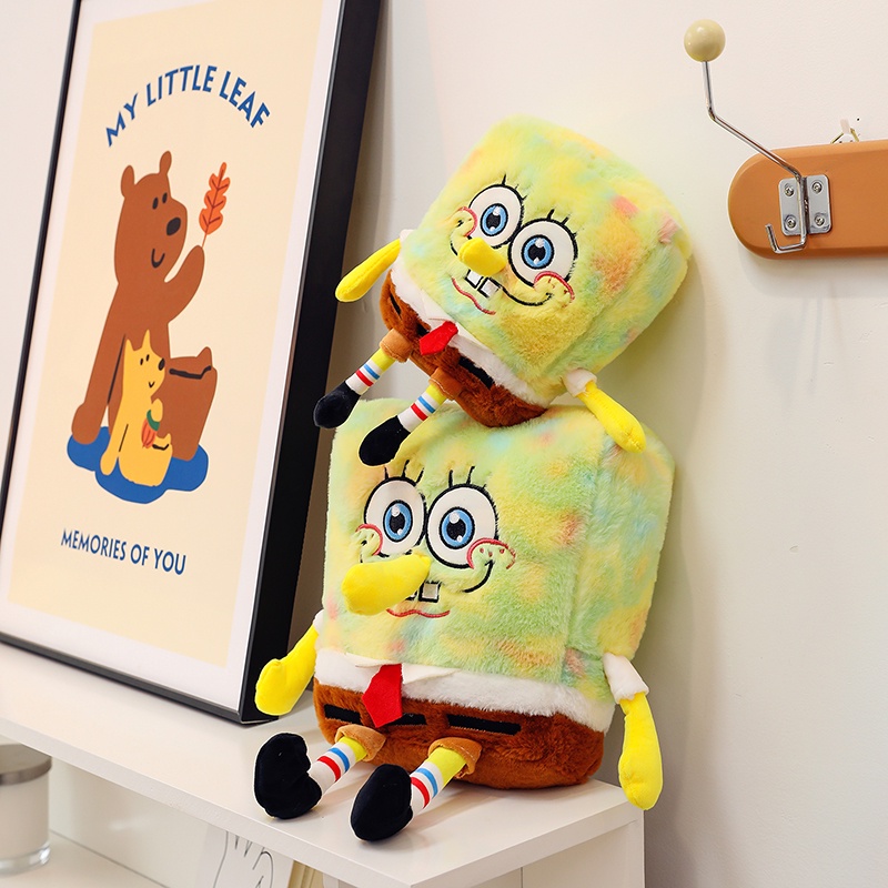 Mainan Boneka Plush Spongebob Berwarna Pelangi