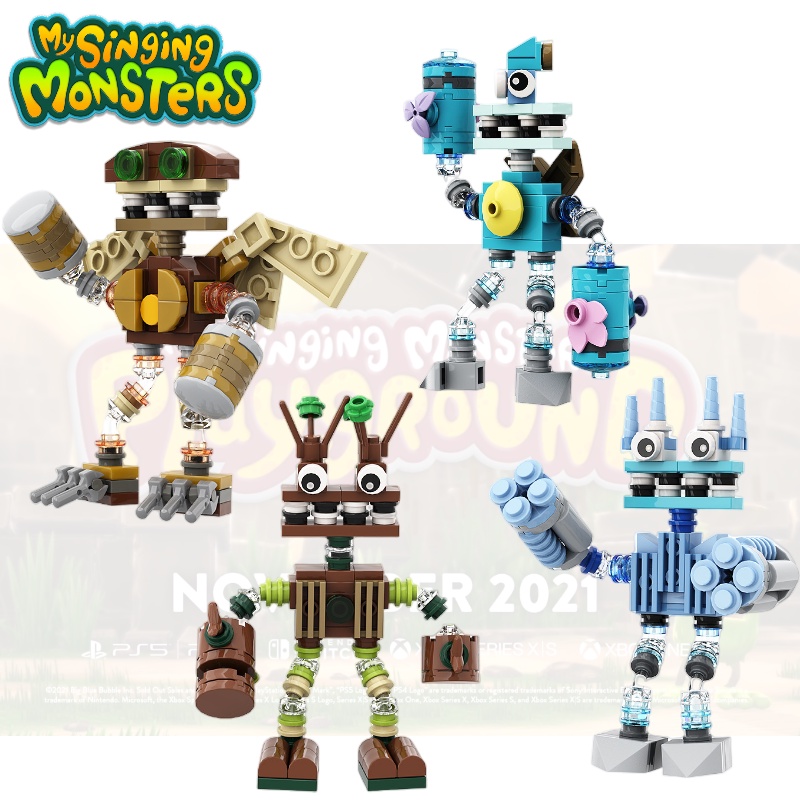 My Singing Monsters Ice, Flight, Sea, And Wood Creatures Blok Bangunan Partikel Kecil