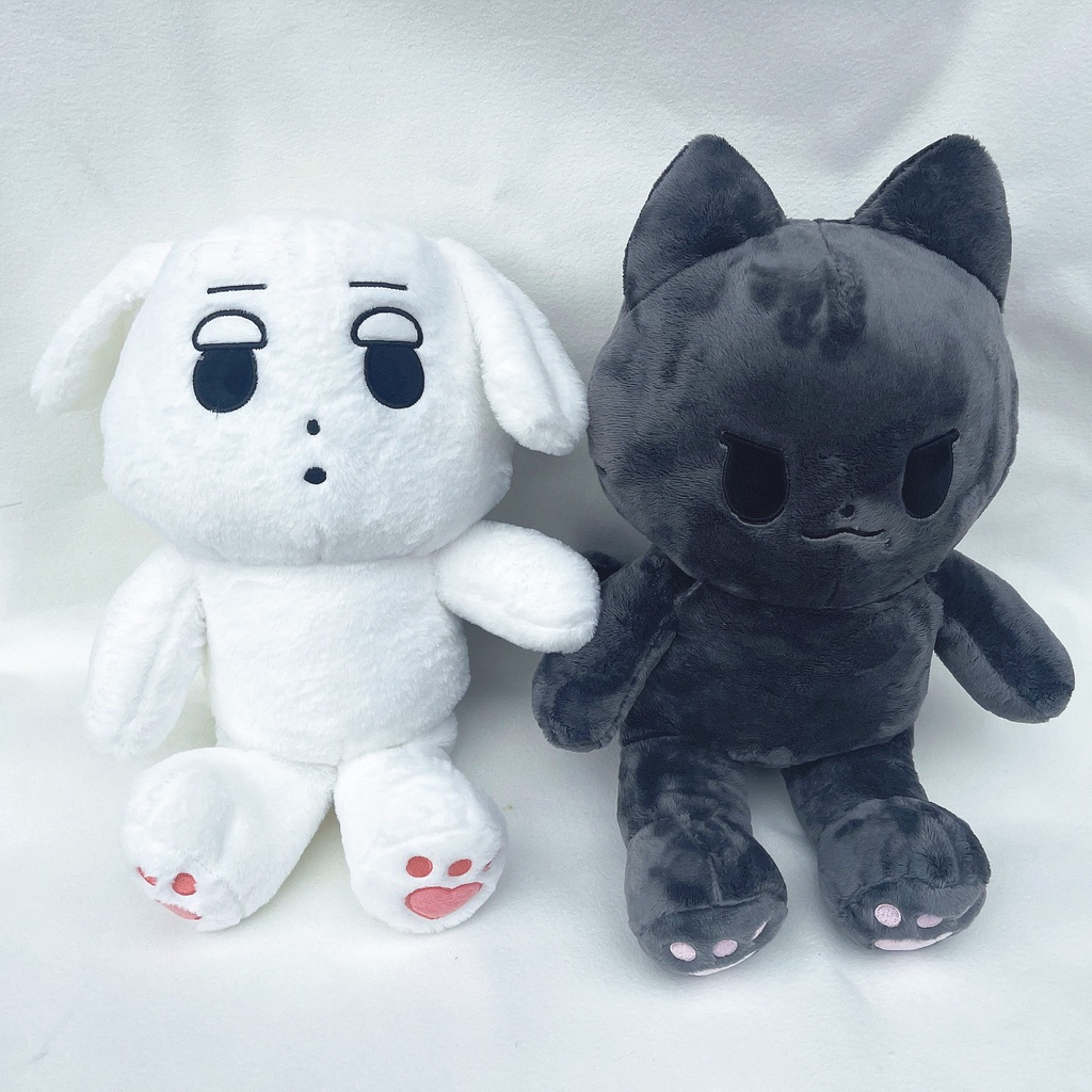 Aespa Luizhimin Dan Kim Minjung's Plushies Grey Cat And White Dog, 40cm, Pendek Mewah