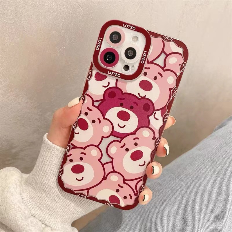 IPHONE Casing Ponsel Beruang Kartun Lucu TPU Anti-drop Untuk Iphone14 13 12 11 Pro Max Xr X Xs