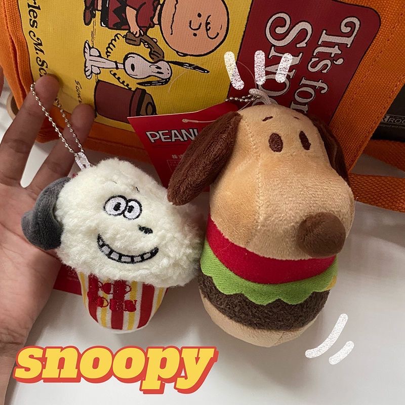 Menggemaskan Snoopy Popcorn Tas Ransel Mewah Gantungan Kunci Kartun Liontin Hadiah