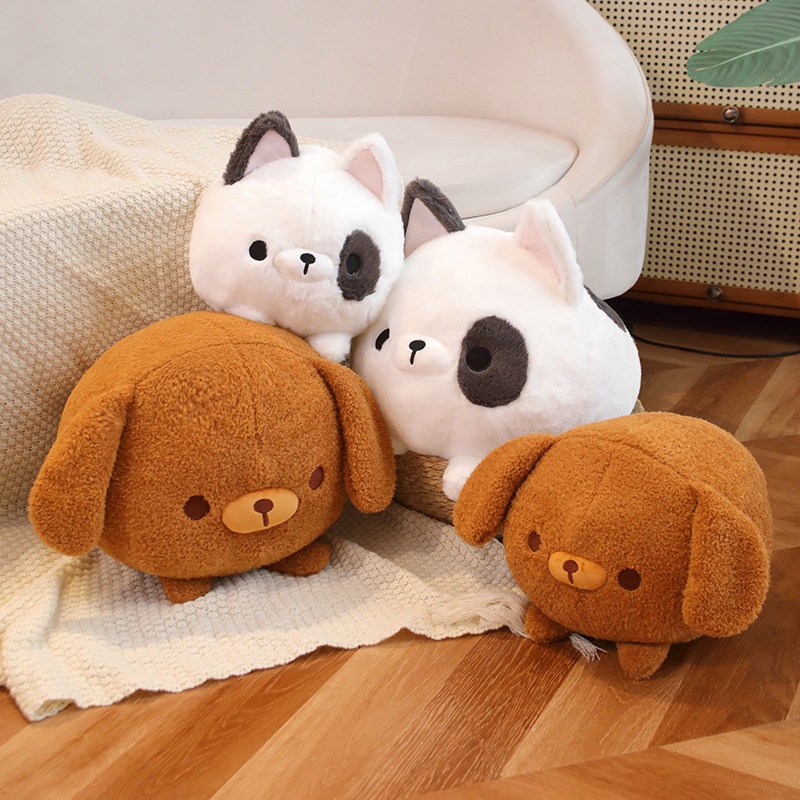 Lembut Dan Cuddly Puppy Squad Plushie Untuk Pecinta Hewan Peliharaan Pendek Mewah Dengan Isian Katun Pp, Cocok Untuk Tidur Dan Menghibur Pilih Satu Dari 4peranakan 30x25cm/40x35cm