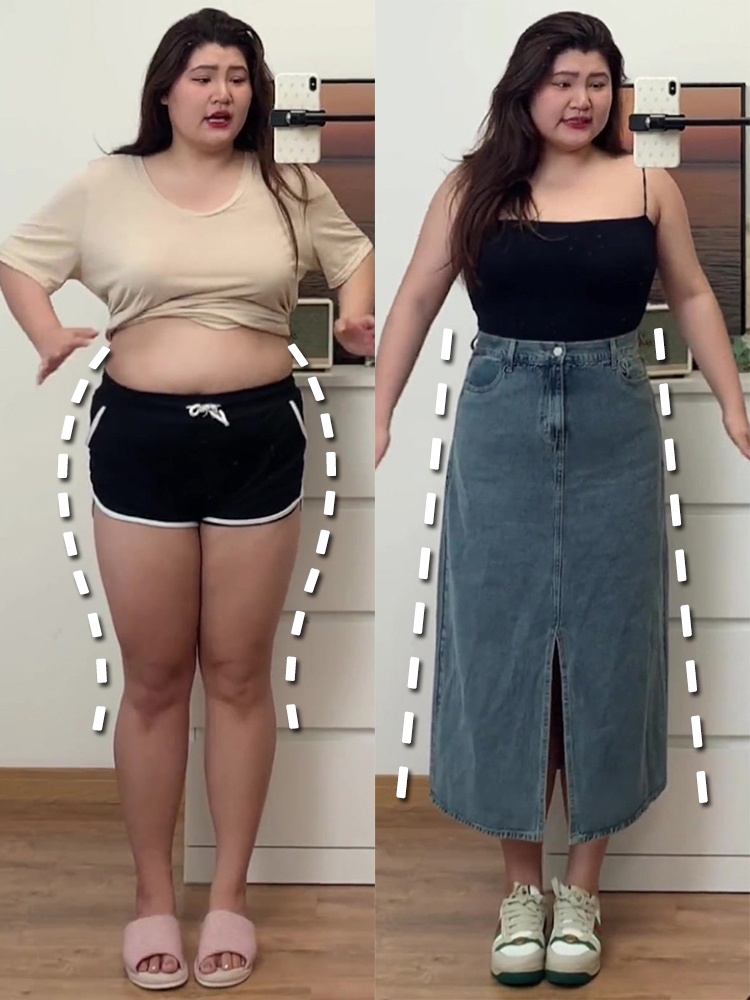 Rok wanita Blu split denim skirt untuk musim semi wanita dan musim gugur tengah panjang baru terlalu