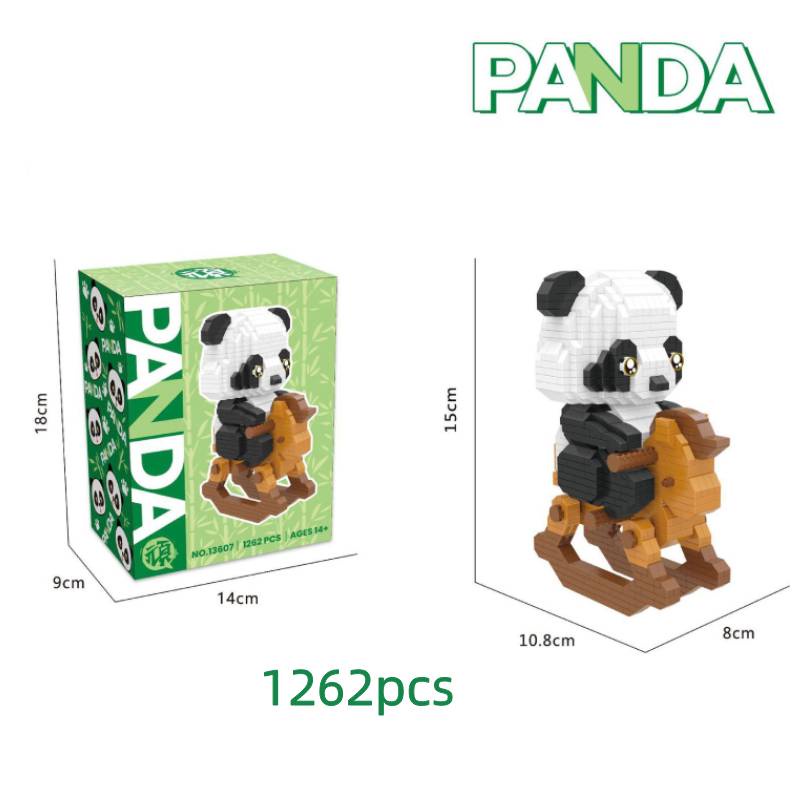 Set Panda Lucu Hewan Mini Micro Building Blocks Mainan Batu Bata DIY Untuk Anak