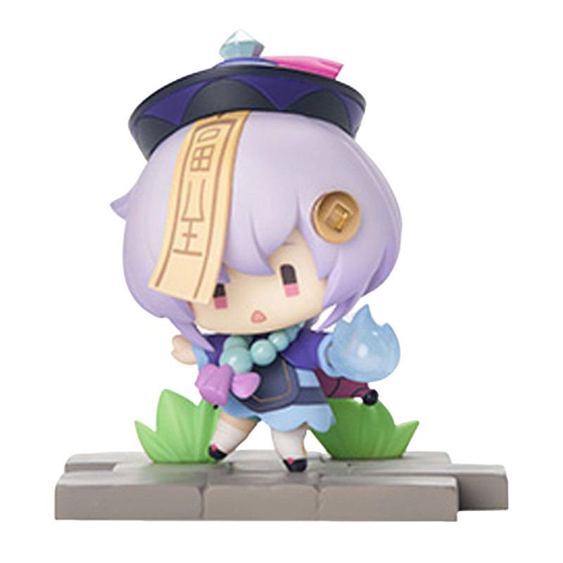 Genshin Impact Kaeya Diluc Xingqiu Keqing 7pcs/Set Qiqi Miniatur Kue Topper Zhongli Blind Box Game Karakter Boneka