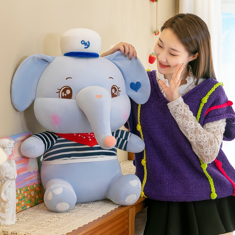 Boneka Plush Gajah Navy Bergaya Dan Chic Untuk Dekorasi Rumah Dan Kantor Anda