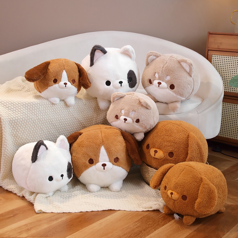 Lembut Dan Cuddly Puppy Squad Plushie Untuk Pecinta Hewan Peliharaan Pendek Mewah Dengan Isian Katun Pp, Cocok Untuk Tidur Dan Menghibur Pilih Satu Dari 4peranakan 30x25cm/40x35cm