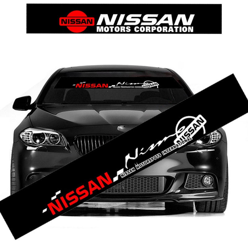 Sticker Kaca Depan Mobil Sticker Hitam Stiker Hias Untuk Nissan March Almera Note Livina Juke X-trail Sentra Navara Kicks Tida Teana Aksesoris