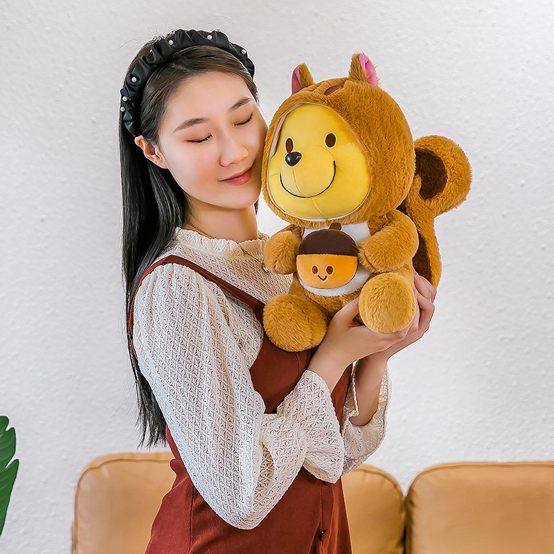 Boneka Boneka Winnie Bear Tupai Lembut Dan Dapat Di Peluk