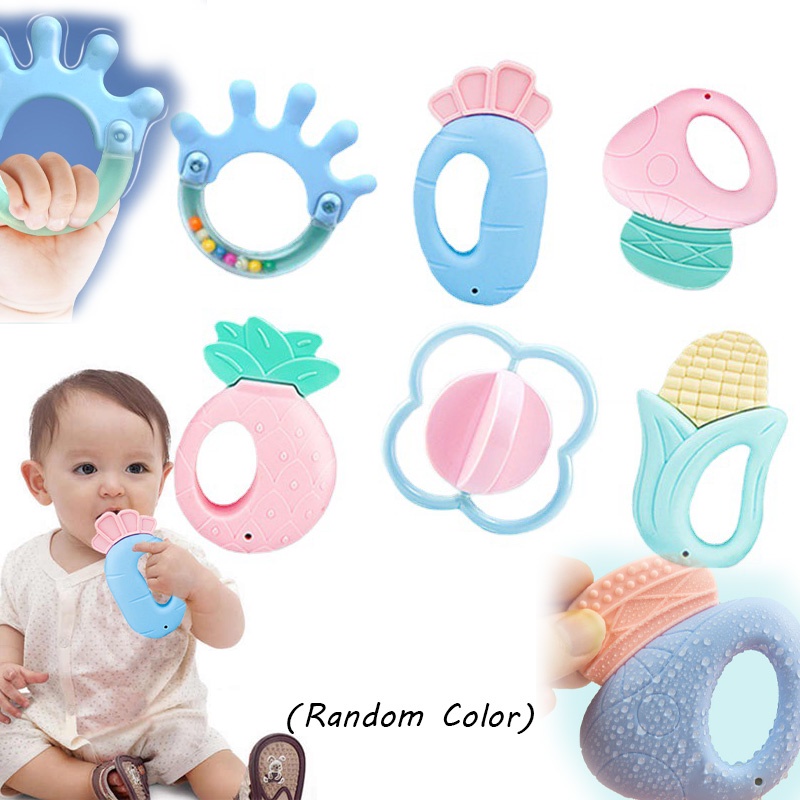 Mainan Teethers Handbells Gabungan Empuk Untuk Bayi Tahan Panas